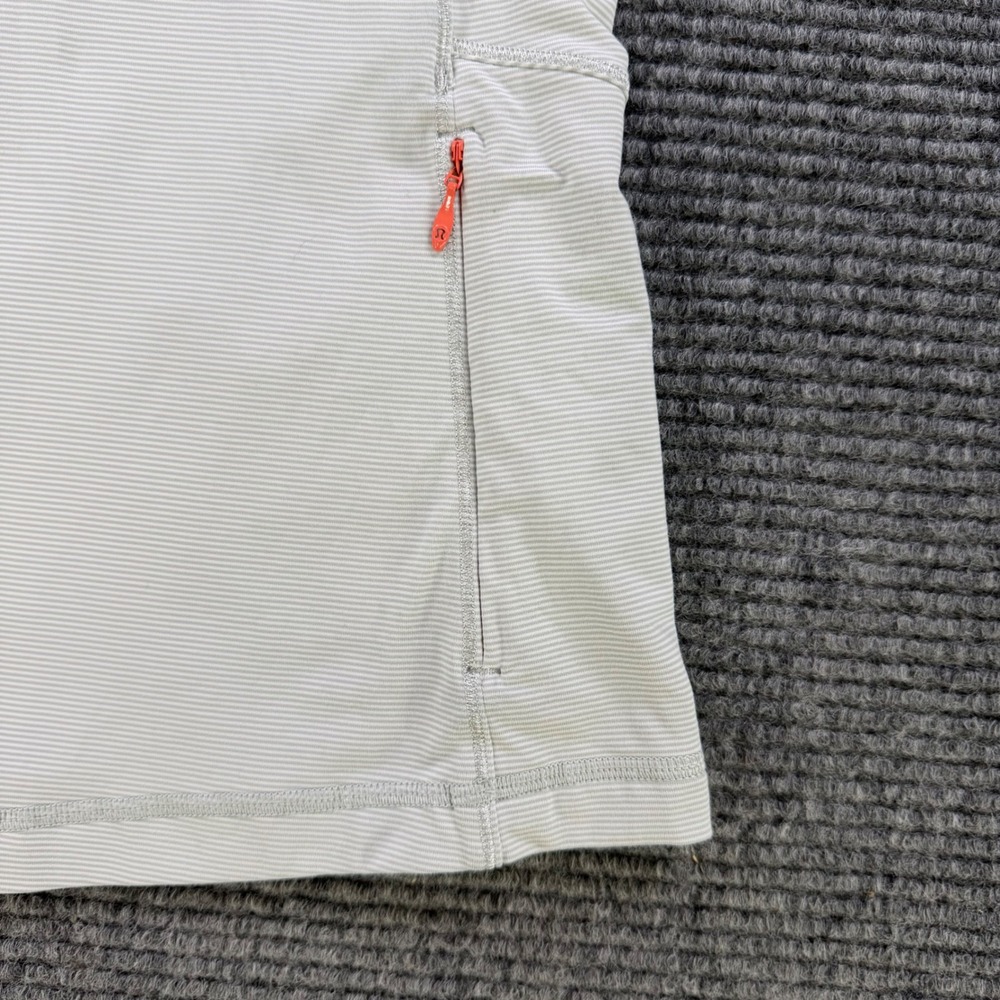 Lululemon‎ Run Swiftly Tech 1/4 Zip Pullover Grey Stripe Orange Accent Womens 8 - Picture 9 of 15